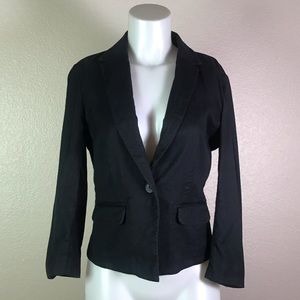 LOFT‎ BLACK LINEN BLEND RELAXED BLAZER